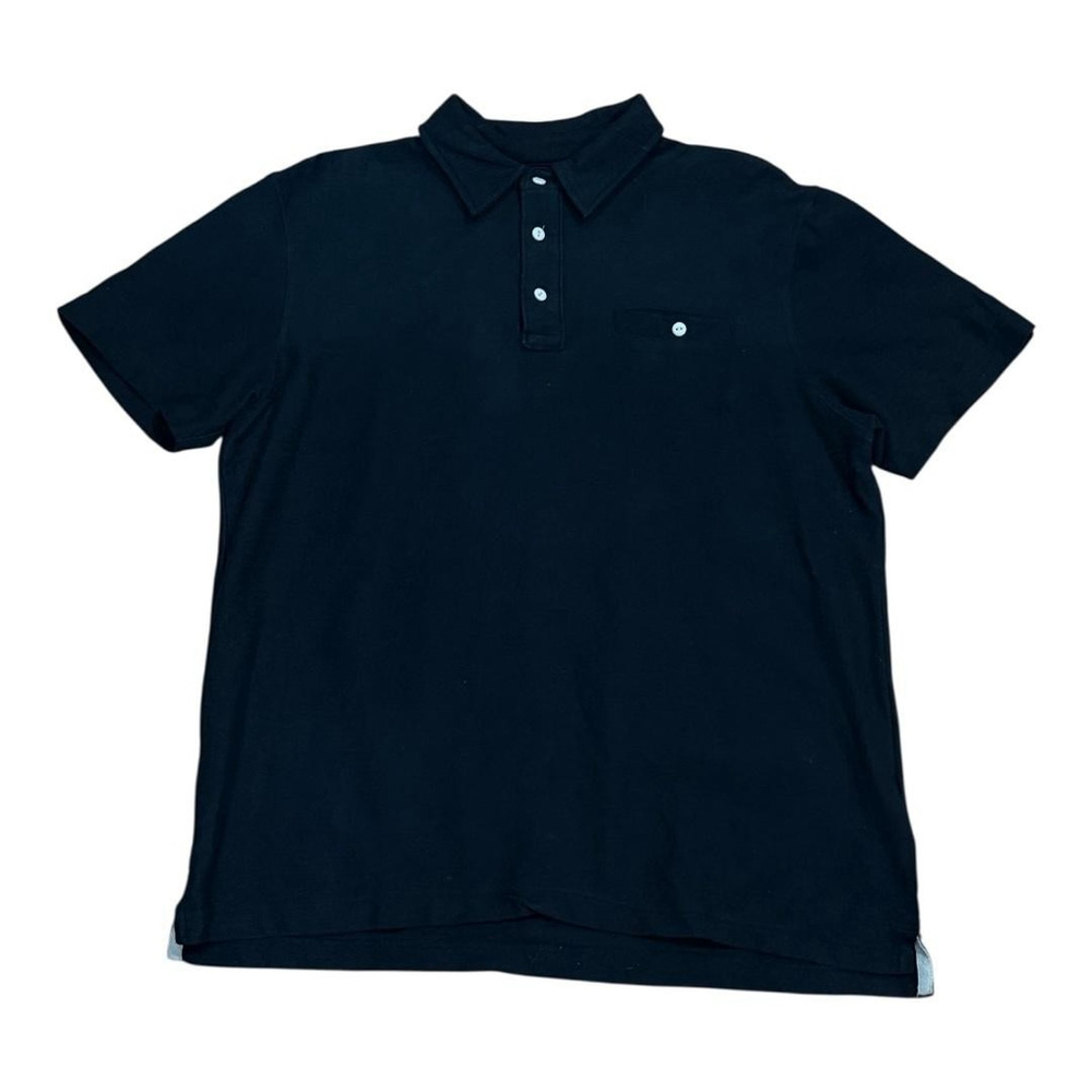 Jachs New York Polo Shirt Mens Medium Black Stretch Cotton Spandex Pocket Casual